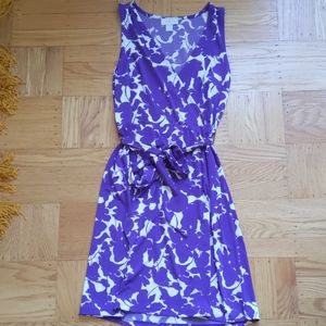 Purple Floral Wrap Dress